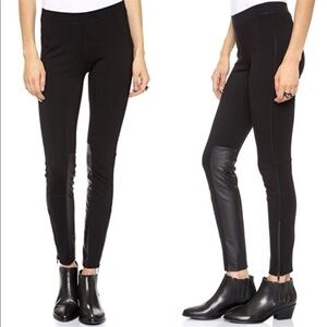 Madewell Black Faux Leather Ponte Leggings SZ 6